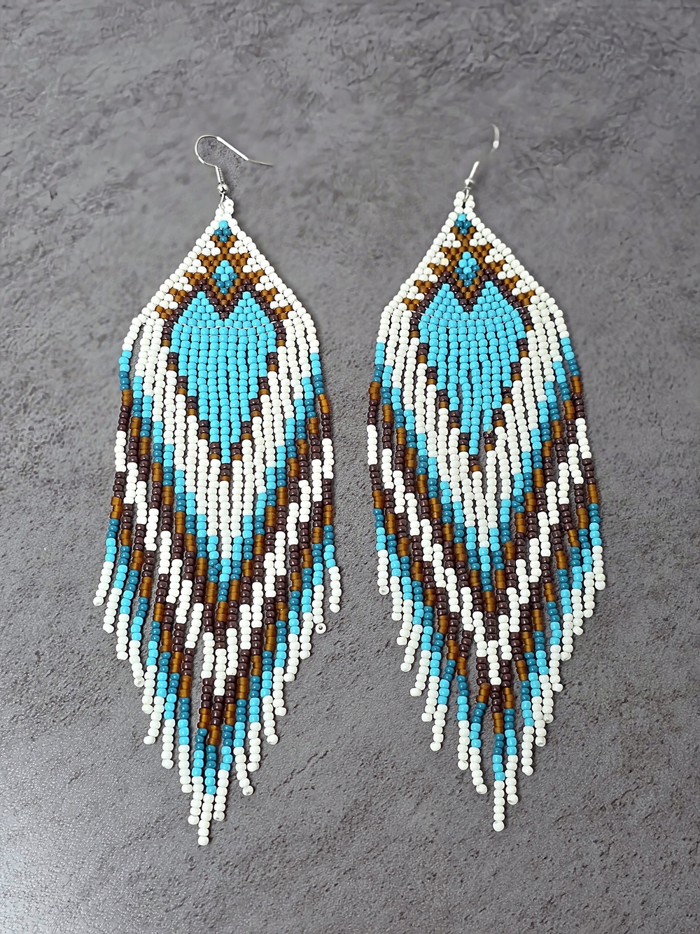 Gaia Beaded Earrings Boho Fringe Southwestern Handmade Jewelry